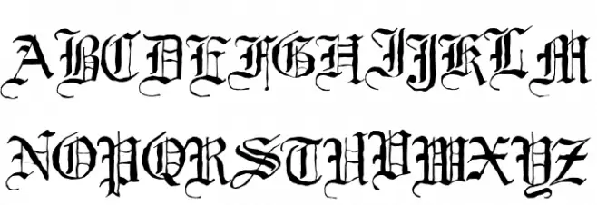 Black Night Schriftart Groß