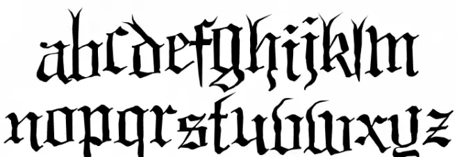 Black Night Caratteri MINUSCOLO