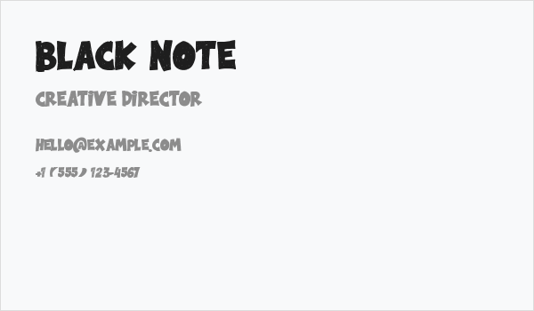 Black Note Business Card