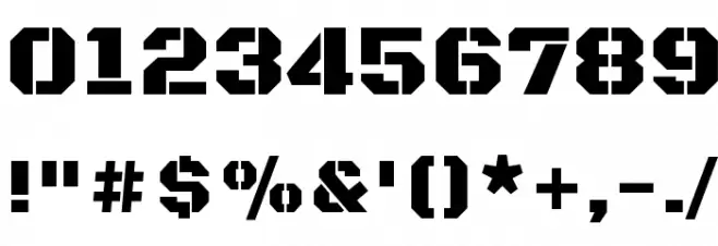 Black Ops One Regular Font OTHER CHARS