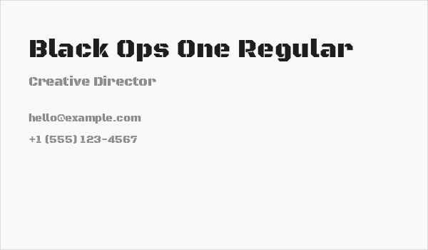 Black Ops One Regular Business Card