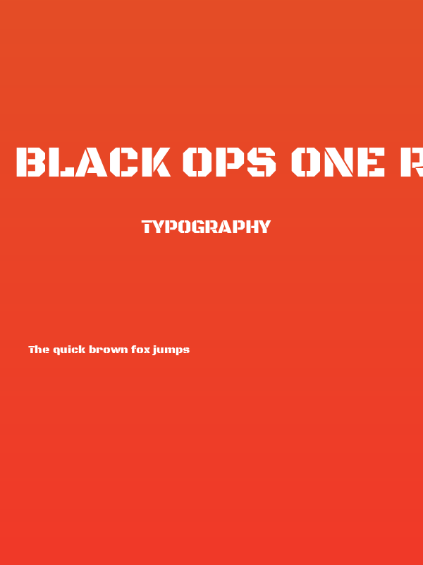 Black Ops One Regular Poster