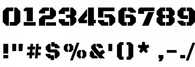 Black Ops One Font OTHER CHARS