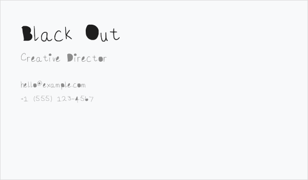 Black Out Business Card
