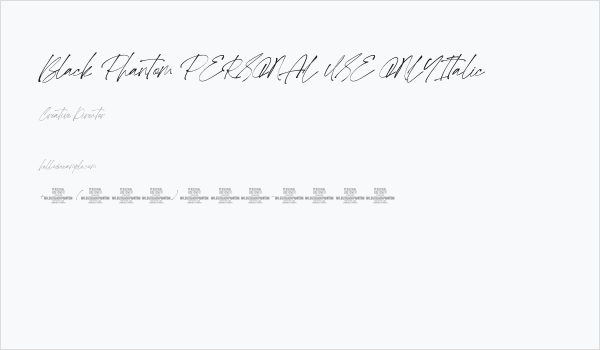 Black Phantom PERSONAL USE ONLY Italic Business Card