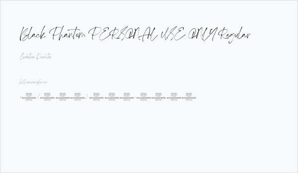 Black Phantom PERSONAL USE ONLY Regular Business Card