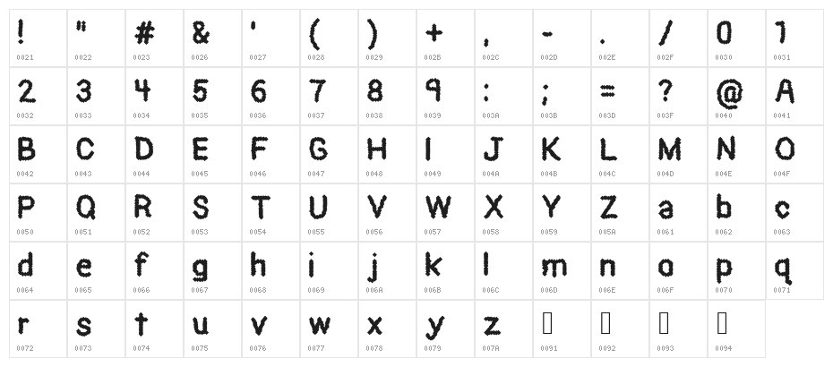 Black Pixel Character Map