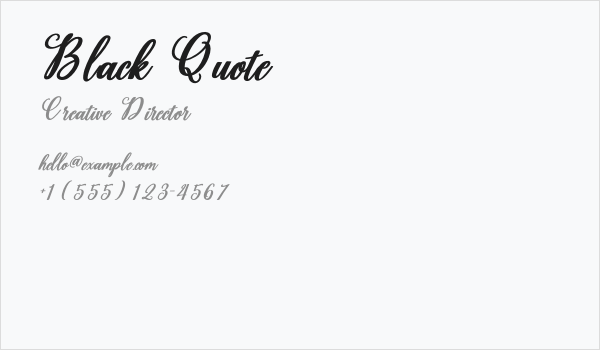 Black Quote Business Card