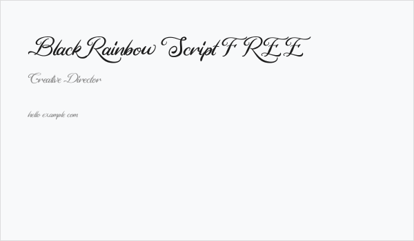 Black Rainbow Script FREE Business Card