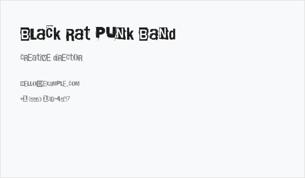 Black Rat Punk Band Business Card