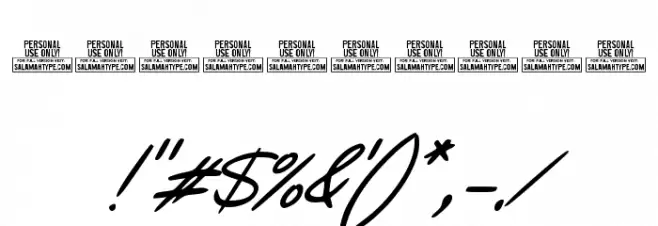 Black Raven Personal Use Font OTHER CHARS