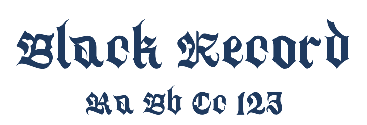 Black Record Font Preview