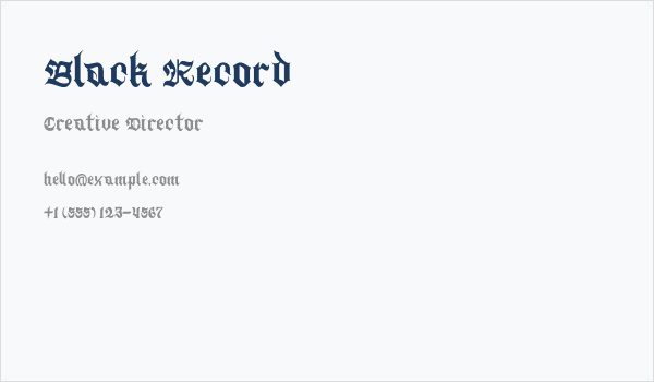 Black Record Business Card