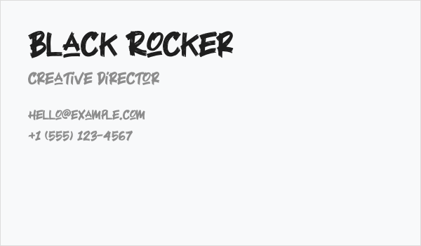 Black Rocker Business Card