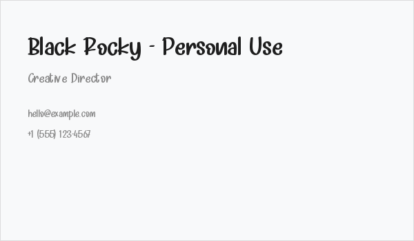 Black Rocky - Personal Use Business Card