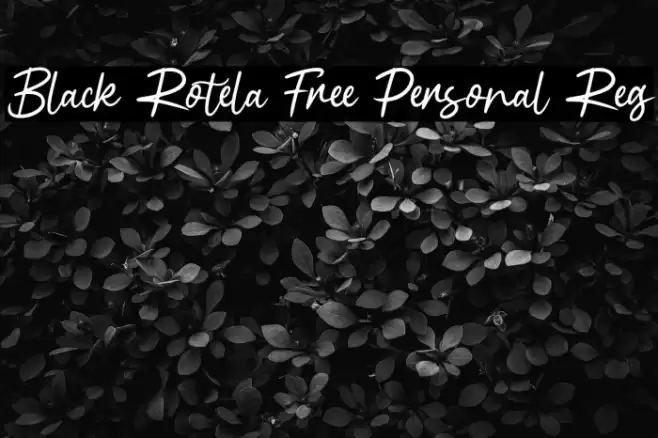 Black Rotela Free Personal Reg Font examples