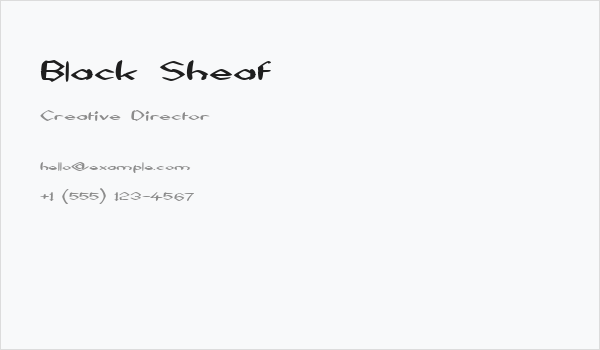 Black Sheaf Business Card