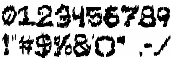 Black Shirt Slime Trail Font OTHER CHARS