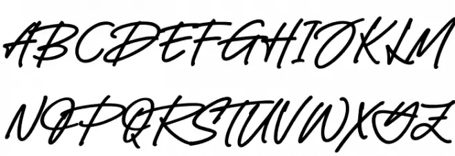 Black Signature PERSONAL USE ONLY Regular フォント 大文字