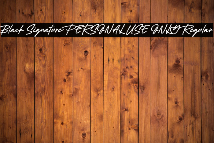 Black Signature PERSONAL USE ONLY Regular Example 1