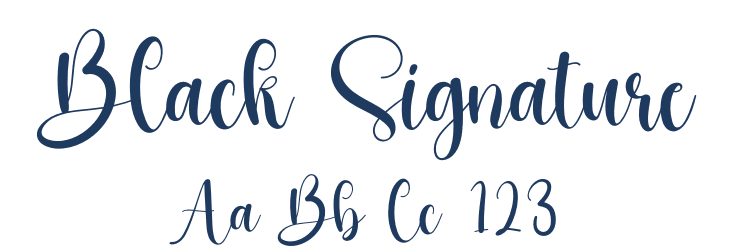 Black Signature Font Preview