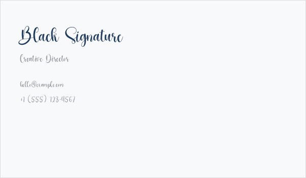Black Signature Business Card