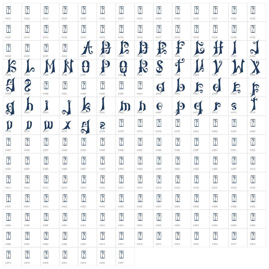 Black Silent Character Map