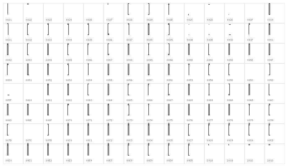 Black Space Regular Character Map