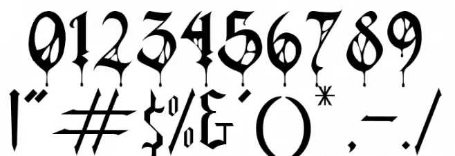 Black Spider Font OTHER CHARS