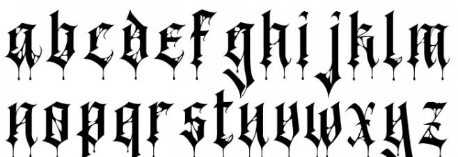 Black Spider Caratteri MINUSCOLO