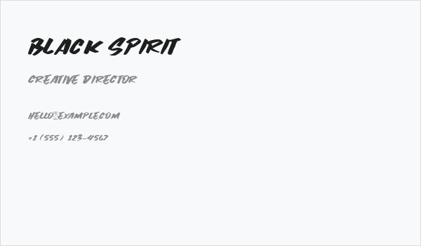 Black Spirit Business Card