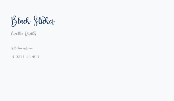 Black Sticker Business Card