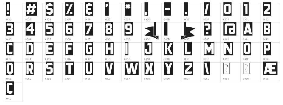 Black Streamer Character Map