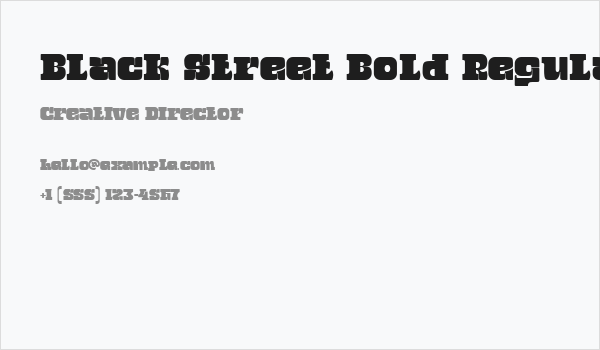Black Street Bold Regular Business Card