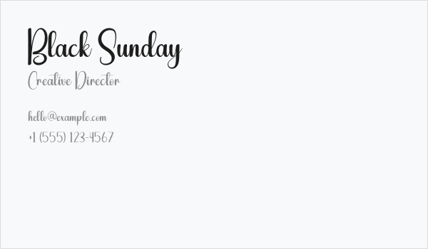 Black Sunday Business Card
