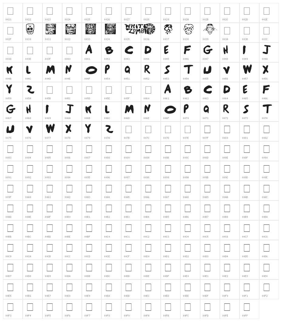 Black Sunshine Character Map