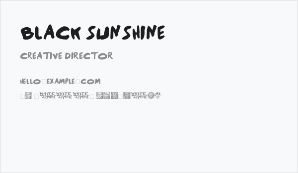 Black Sunshine Business Card