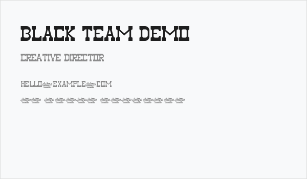 Black Team Demo Business Card