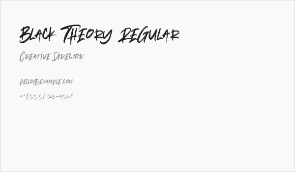 Black Theory Regular Business Card