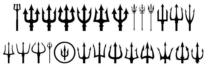 Black Trident Font LOWERCASE
