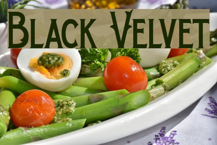 Black Velvet Font examples