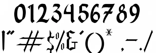 Black White Font OTHER CHARS