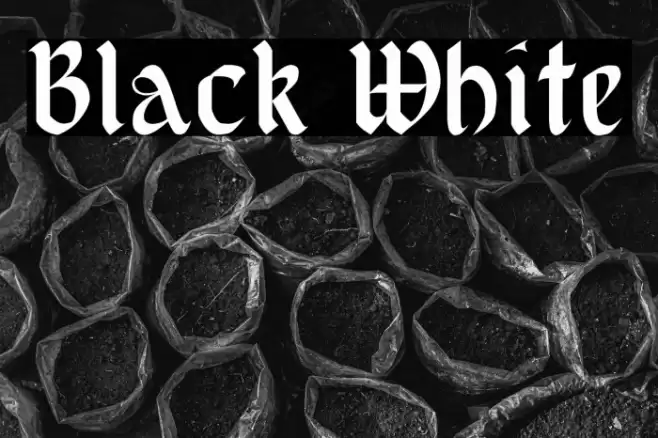 Black White Font examples