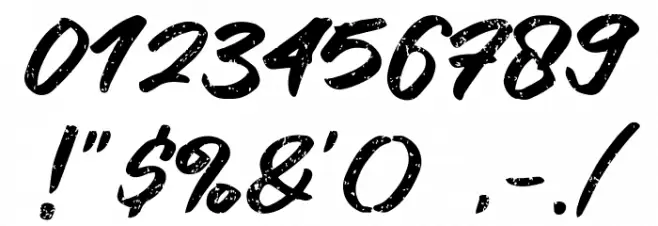 Black Wipe Font OTHER CHARS