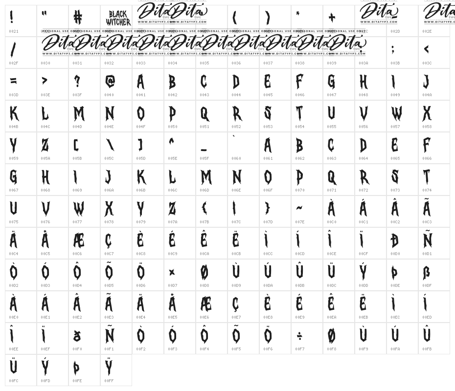 Black Witcher Personal Use Character Map