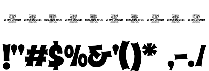 Black Wizard PERSONAL Regular Font OTHER CHARS