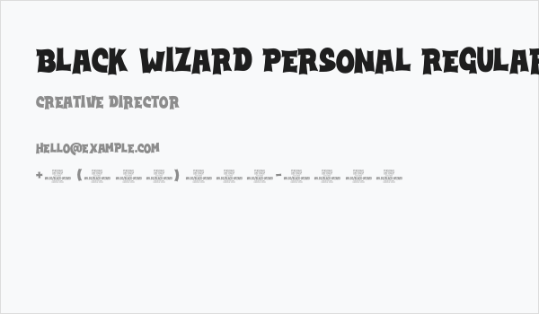 Black Wizard PERSONAL Regular Business Card