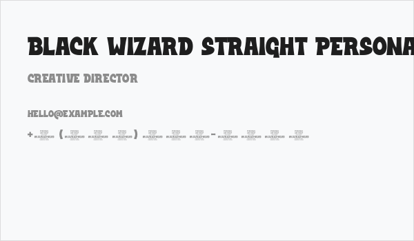 Black Wizard Straight PERSONAL Regular Business Card