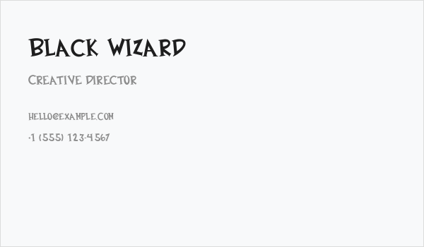 Black Wizard Business Card