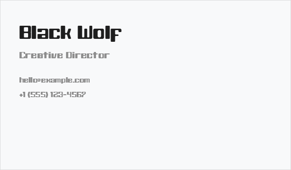 Black Wolf Business Card